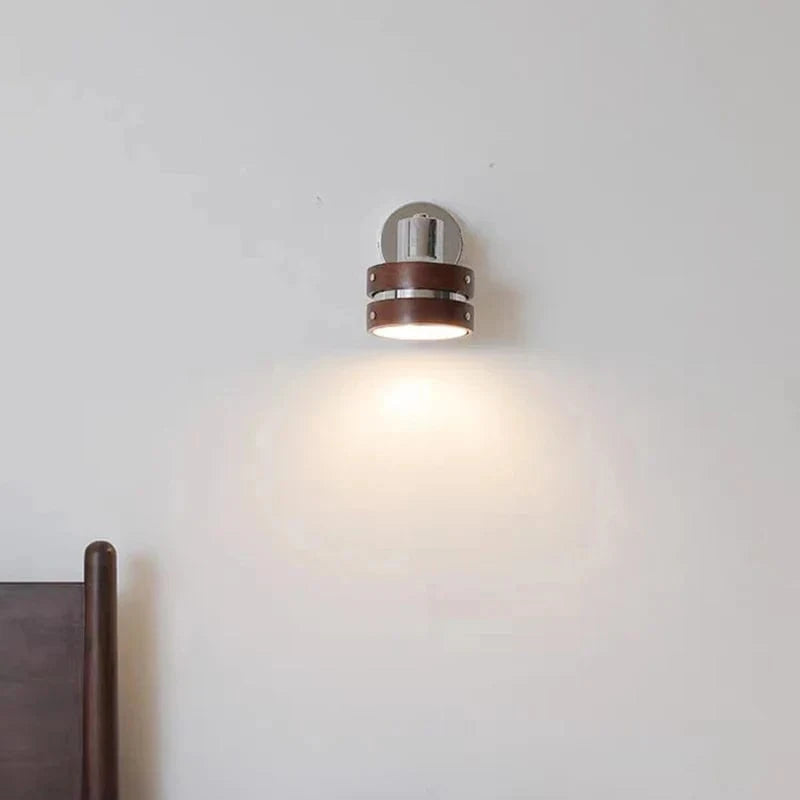 Applique murale en bois et lampe de lecture chromée - Dernière nouveauté | Marco Lucetti