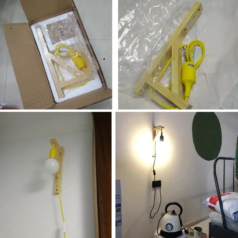 Applique murale en bois massif avec design créatif et câble minimaliste | Marco Lucetti