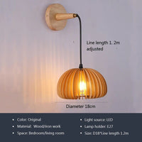 Applique murale en bois massif de style japonais | Marco Lucetti UN / Avec ampoule