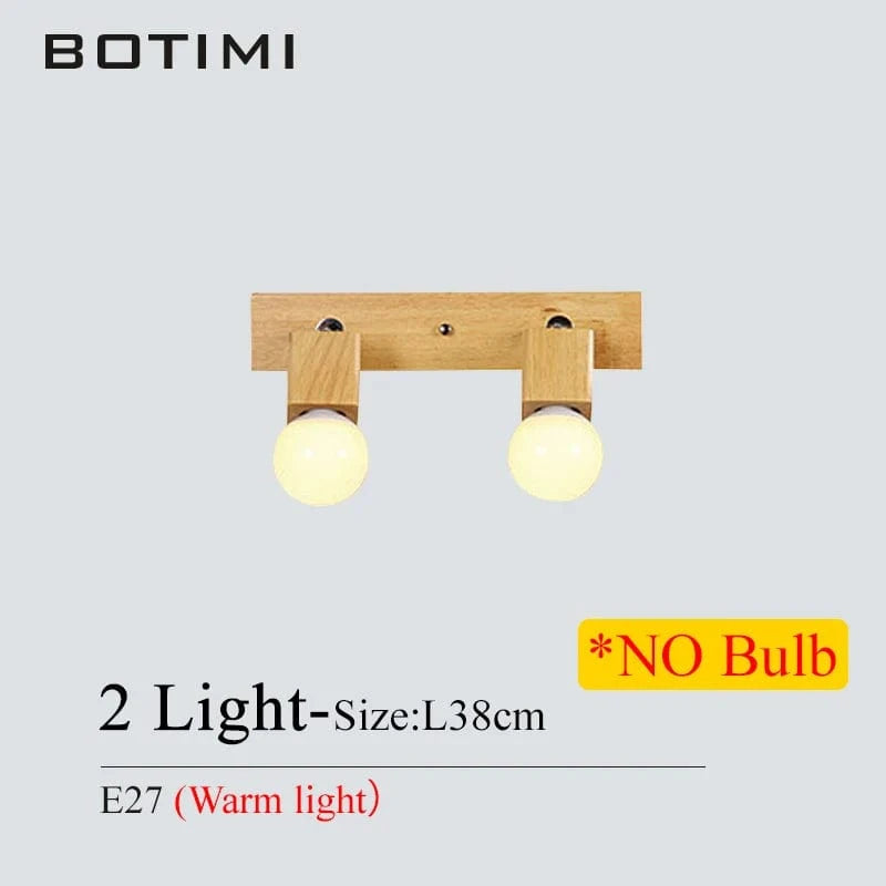 Applique murale en bois massif pour hôtel et miroir ajustable | Marco Lucetti 2 lumières (PAS d&#39;ampoule)