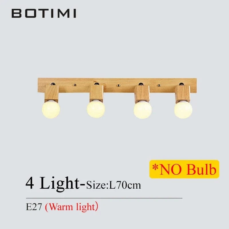 Applique murale en bois massif pour hôtel et miroir ajustable | Marco Lucetti 4 lumières (PAS d&#39;ampoule)
