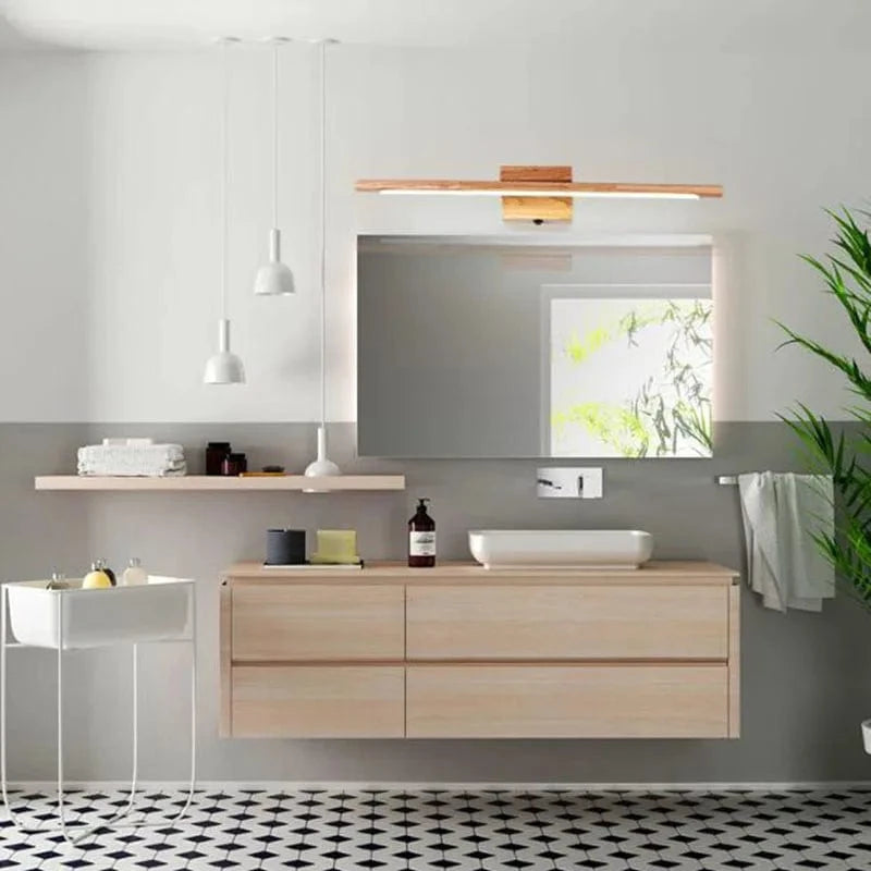 Applique murale en bois massif pour miroir de salle de bains au style nordique | Marco Lucetti