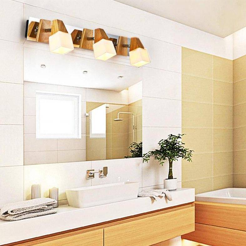 Applique murale en bois pour miroir de salle de bain - Cubic Wood					       | Marco Lucetti