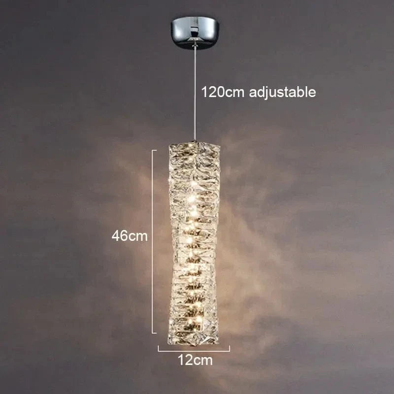 Applique murale en cristal carrée - Élégance contemporaine | Marco Lucetti 12 H46cm A / Lumière 3 couleurs / Or