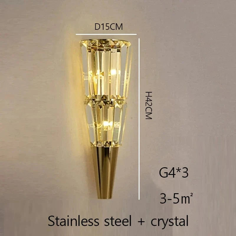 Applique murale en cristal de luxe et légèreté | Marco Lucetti Or-AH42CM