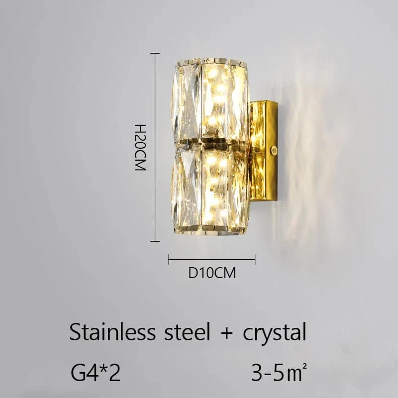 Applique murale en cristal de luxe et légèreté | Marco Lucetti Or-BH20CM