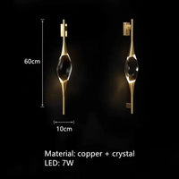 Applique murale en cristal de style postmoderne | Marco Lucetti 60cm-Or-Laiton / Lumière chaude 3000K