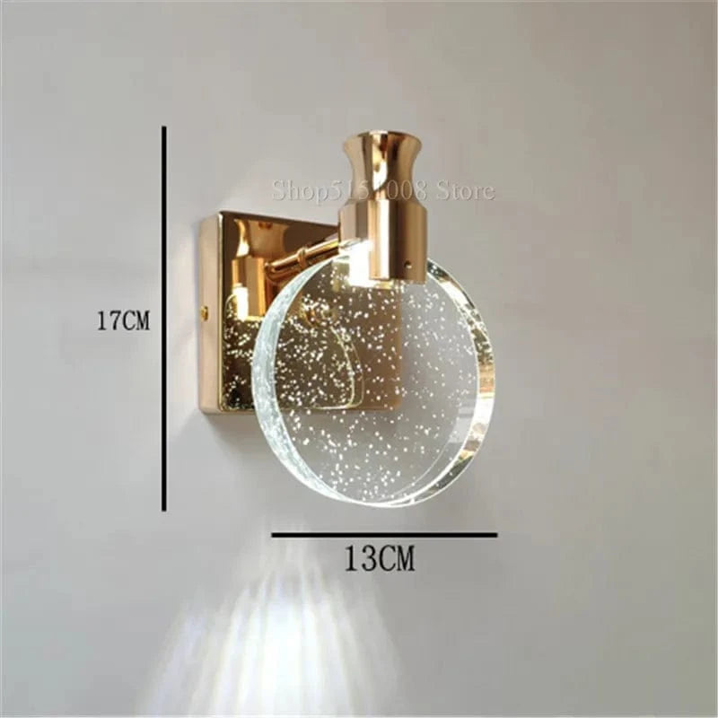 Applique murale en cristal Élégance Pure | Marco Lucetti Doré Petit / Lumière chaude