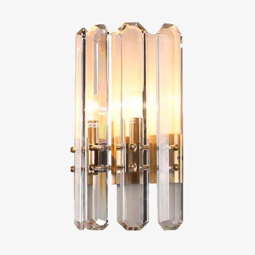 Applique murale en cristal et socle doré Luxe Crystal