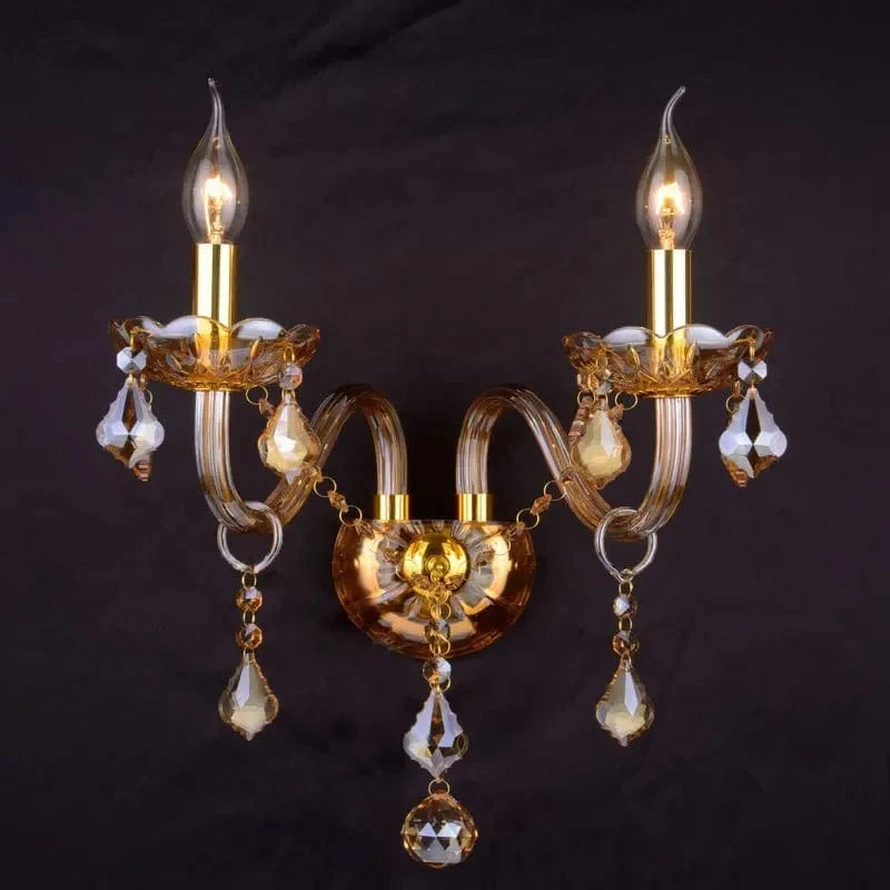 Applique murale en cristal européenne à bougie | Marco Lucetti Sans abat-jour / Mur monocéphale La