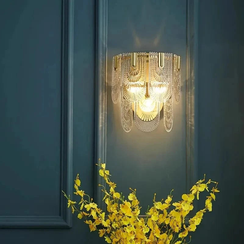 Applique Murale en Cristal Moderne Intérieur Doré - Collection Luxe pour Salon, Allée & Escalier | Marco Lucetti