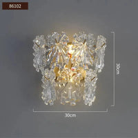 Applique Murale en Cristal Moderne Intérieur Doré - Collection Luxe pour Salon, Allée & Escalier | Marco Lucetti 86102 / Blanc chaud (2700-3500K)