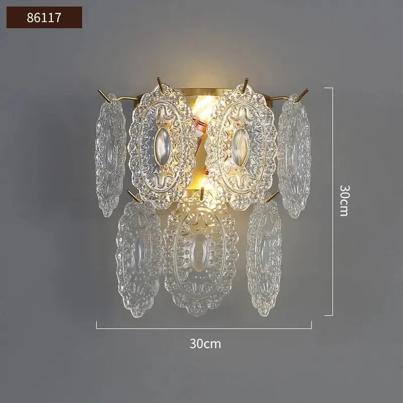Applique Murale en Cristal Moderne Intérieur Doré - Collection Luxe pour Salon, Allée & Escalier | Marco Lucetti 86117 / Blanc froid (5 500-7 000 K).