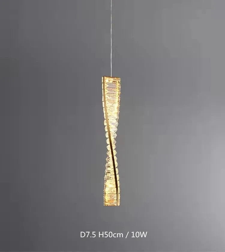 Applique murale en cristal torsadé Élégance Brillante | Marco Lucetti H50cm 10W / Lumière chaude 3000K