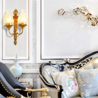 Applique murale en cuivre élégant avec abat-jour en verre | Marco Lucetti