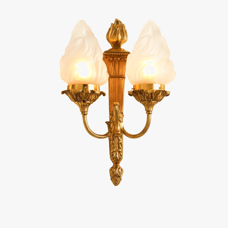 Applique murale en cuivre élégant avec abat-jour en verre | Marco Lucetti