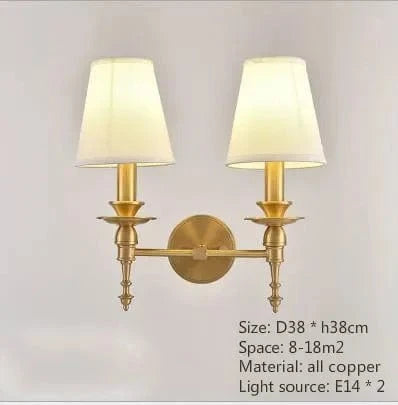 Applique murale en cuivre élégante | Marco Lucetti En tissu blanc 2 têtes