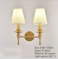 Applique murale en cuivre élégante | Marco Lucetti En tissu blanc 2 têtes