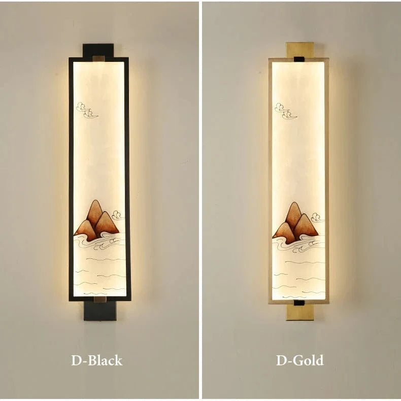 Applique murale en émail avec finition classique | Marco Lucetti C / L14CM H55CM / Blanc froid (5 500-7 000 K) | Doré