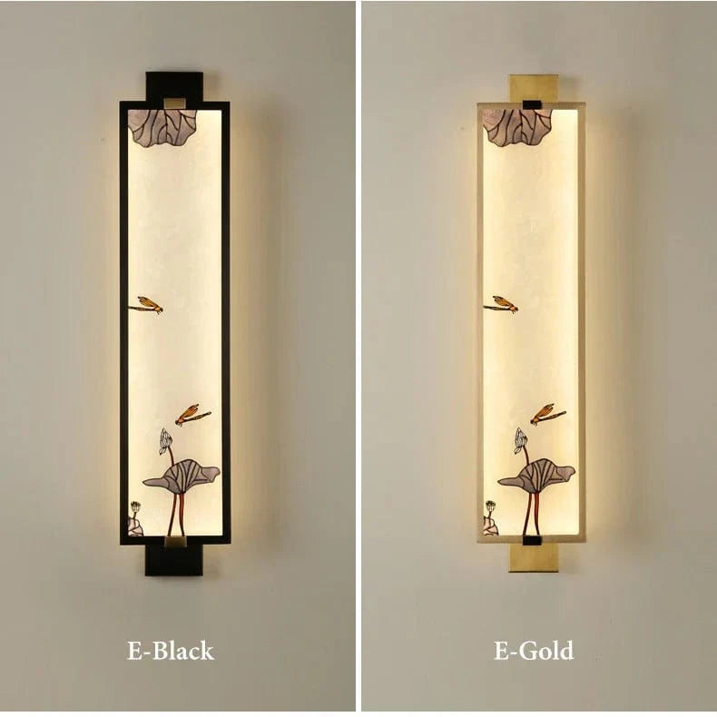 Applique murale en émail avec finition classique | Marco Lucetti D / L14CM H55CM / Blanc froid (5 500-7 000 K) | Doré