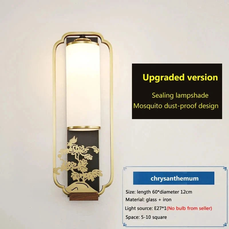 Applique murale en fer et verre de style chinois - Nouvelle Collection | Marco Lucetti Chrysanthème / CHINE / Pas d&#39;ampoule