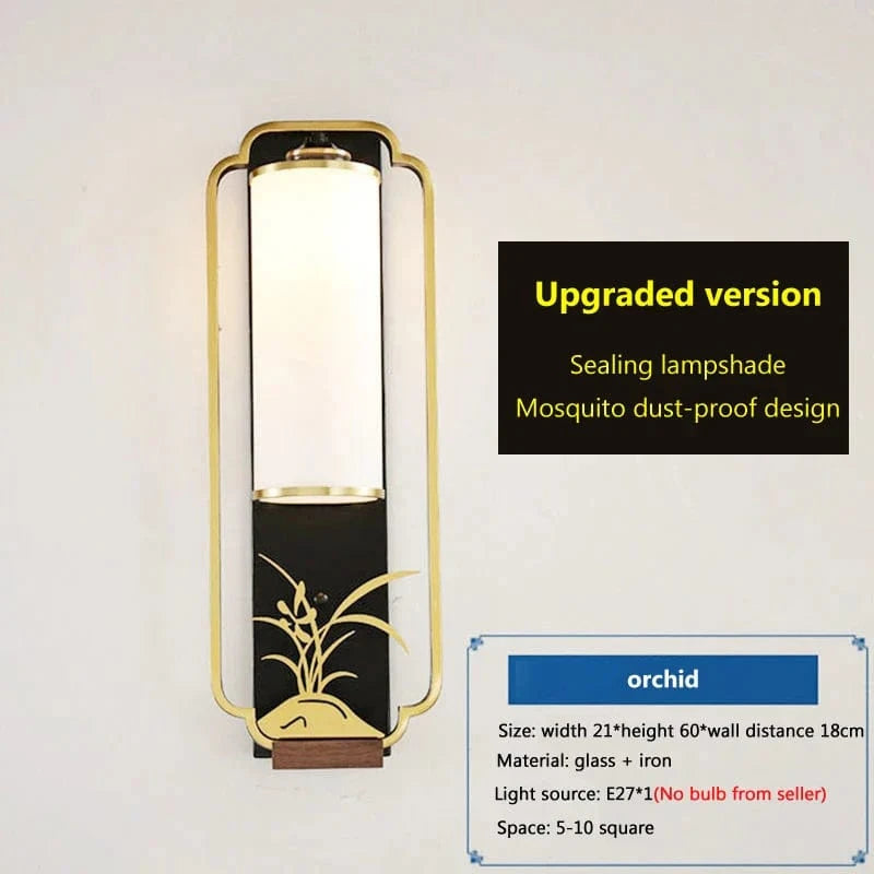 Applique murale en fer et verre de style chinois - Nouvelle Collection | Marco Lucetti Orchidée / CHINE / Pas d&#39;ampoule