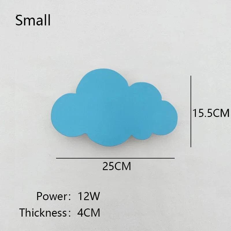 Applique murale en forme de nuage pour une chambre de bébé dans les nuages | Marco Lucetti Petit Bleu / Lumière chaude (3000K)