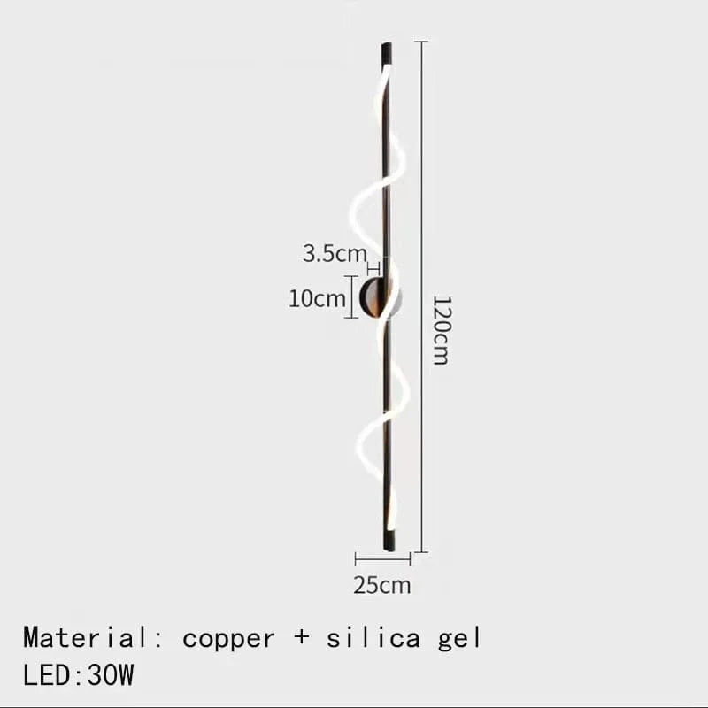 "Applique murale en laiton avec télécommande et gradation - Design exclusif" | Marco Lucetti 120cm-Noir