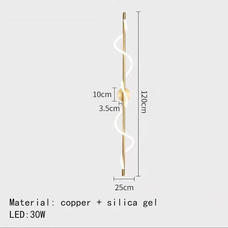 "Applique murale en laiton avec télécommande et gradation - Design exclusif" | Marco Lucetti 120cm-Or