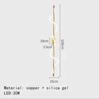 "Applique murale en laiton avec télécommande et gradation - Design exclusif" | Marco Lucetti 120cm-Or