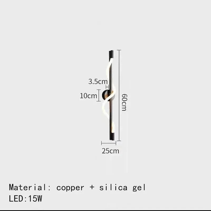 "Applique murale en laiton avec télécommande et gradation - Design exclusif" | Marco Lucetti 60 cm-noir