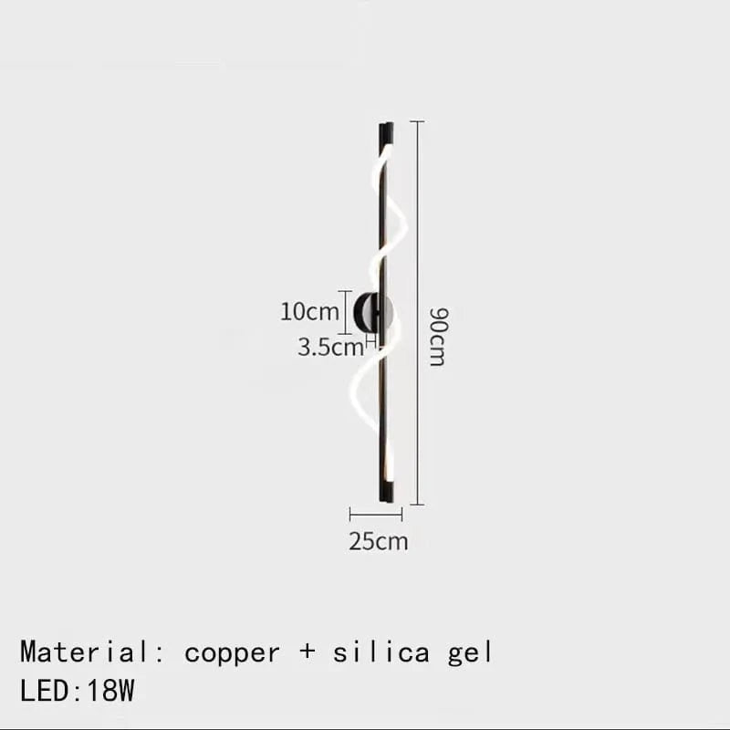 "Applique murale en laiton avec télécommande et gradation - Design exclusif" | Marco Lucetti 90cm-Noir