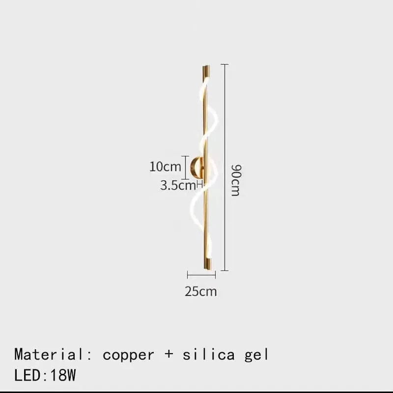 "Applique murale en laiton avec télécommande et gradation - Design exclusif" | Marco Lucetti 90cm-Or