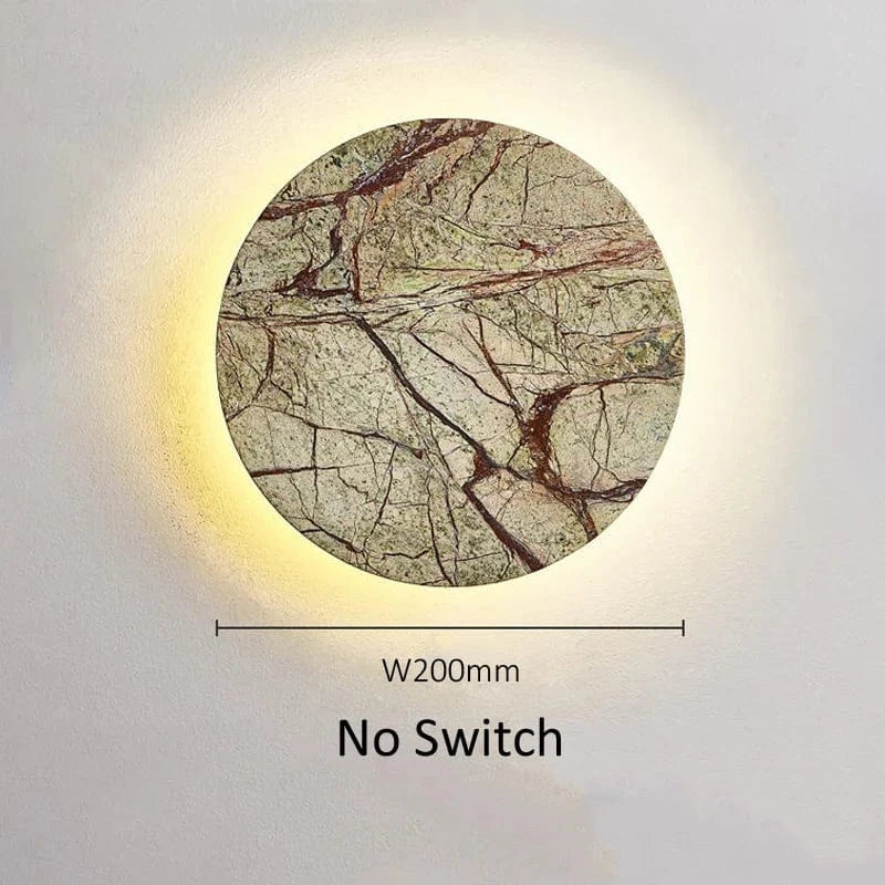 Applique murale en marbre circulaire Wabi Sabi de Luxe pour l’atmosphère artistique des hôtels de Villa | Marco Lucetti Pas de commutateur