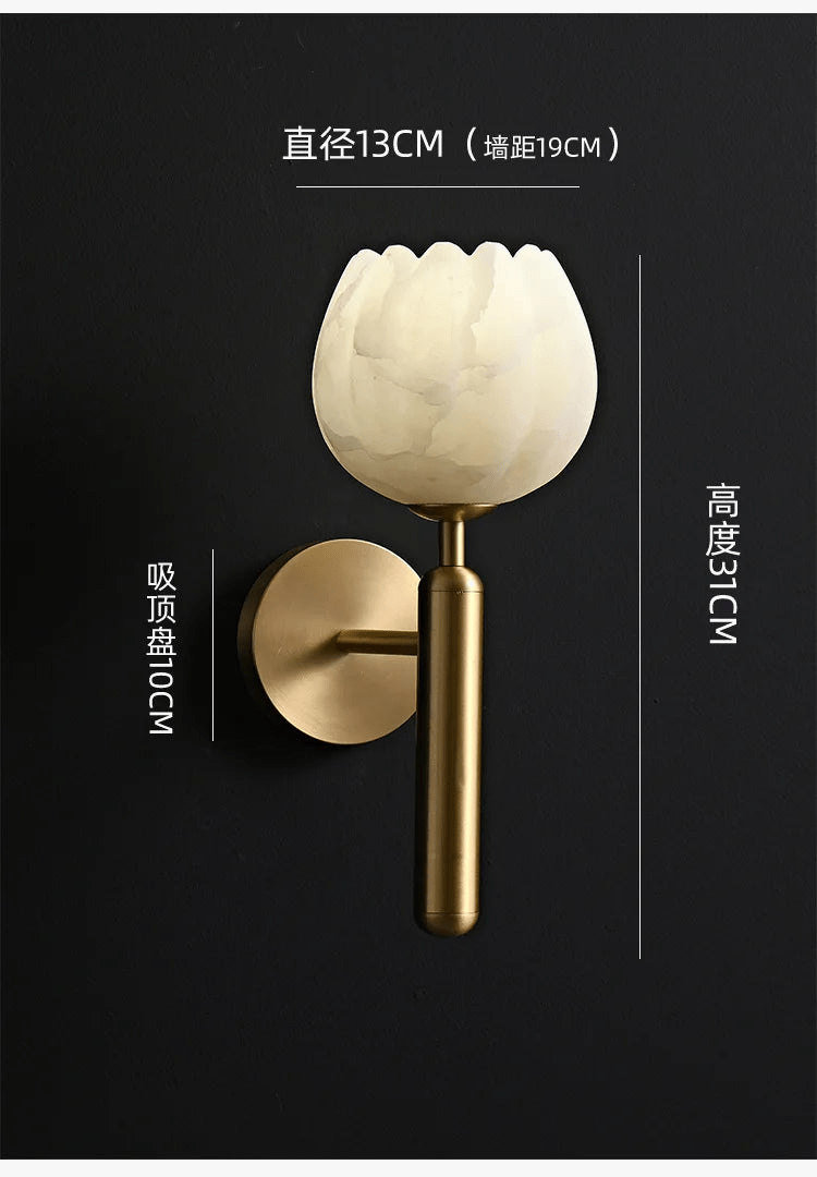 Applique murale en marbre de cuivre avec décoration florale luxueuse en or - Édition Prestige | Marco Lucetti Or