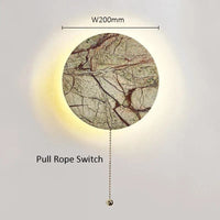 Applique murale en marbre décoratif moderne Wabi Sabi Luxe Royal LED | Marco Lucetti Interrupteur à corde à tirer
