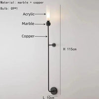 Applique murale en marbre naturel boule | Marco Lucetti Style C-Noir / Blanc chaud (2700-3500K)