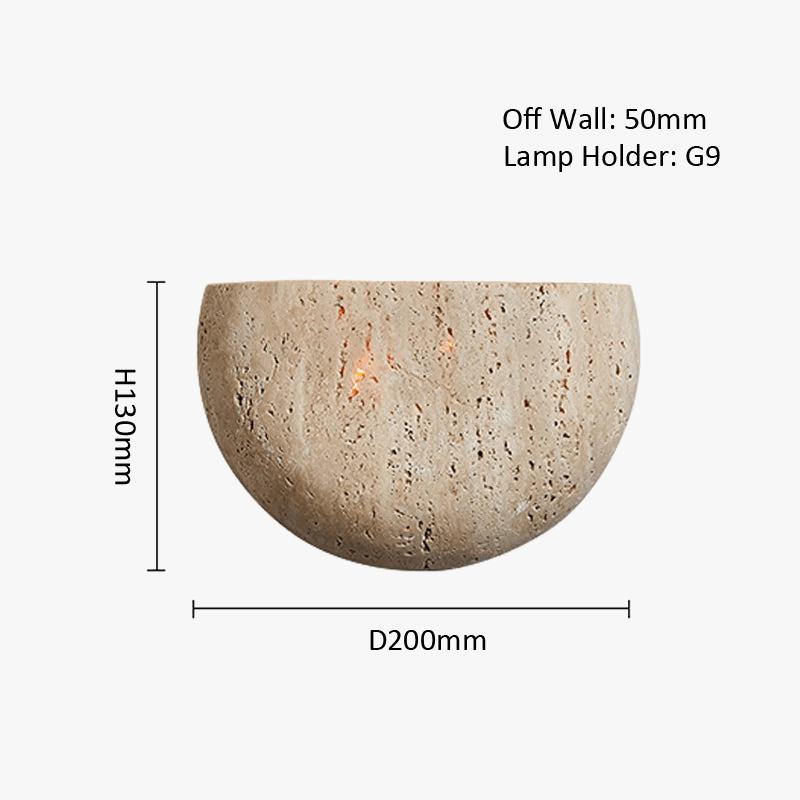 Applique murale en pierre jaune LED pour décoration intérieure - escalier, couloir, chambre et tête de lit | Marco Lucetti