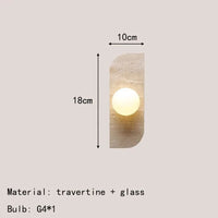 Applique murale en pierre naturelle et verre - Ampoule G4  | Marco Lucetti 1 lumière / Blanc froid (5 500-7 000 K).
