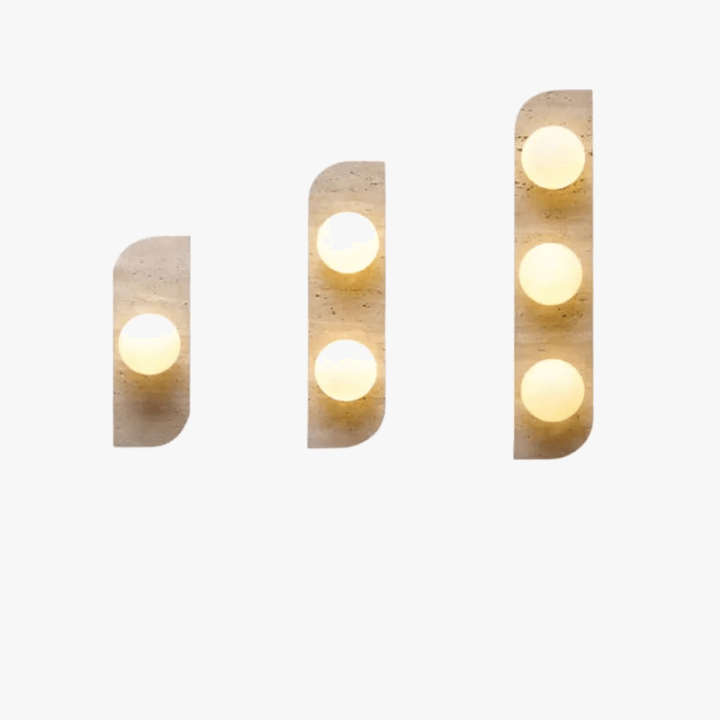 Applique murale en pierre naturelle et verre - Ampoule G4  | Marco Lucetti