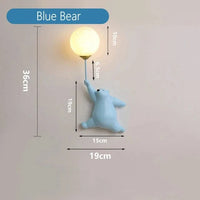 Applique murale en résine pour une chambre d'enfant enchantée | Marco Lucetti Ours Bleu / Lumière blanche