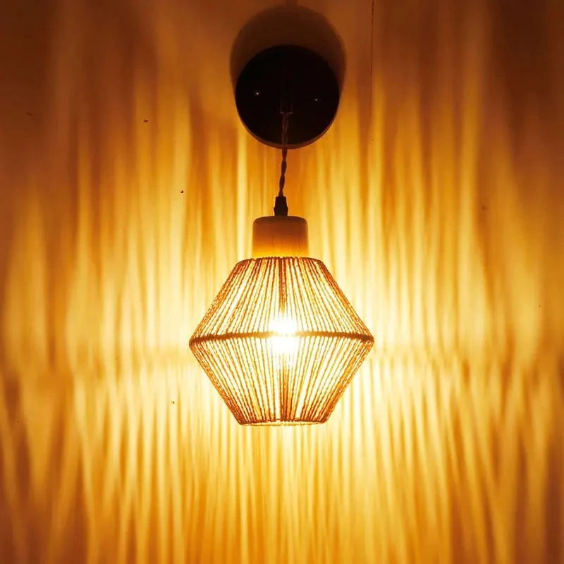 Applique murale en rotin tissée style ferme rétro de qualité | Marco Lucetti