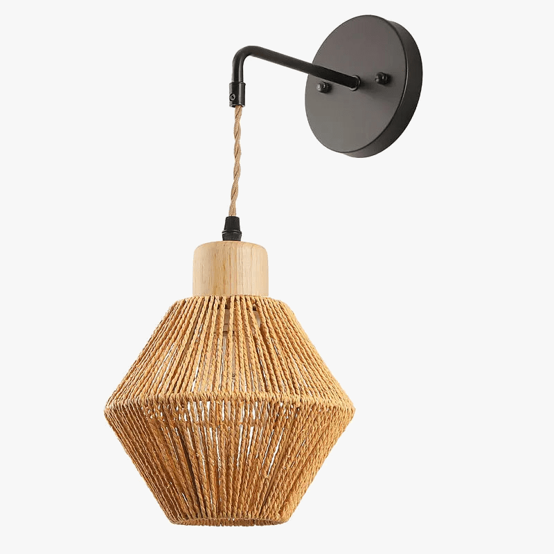 Applique murale en rotin tissée style ferme rétro de qualité | Marco Lucetti