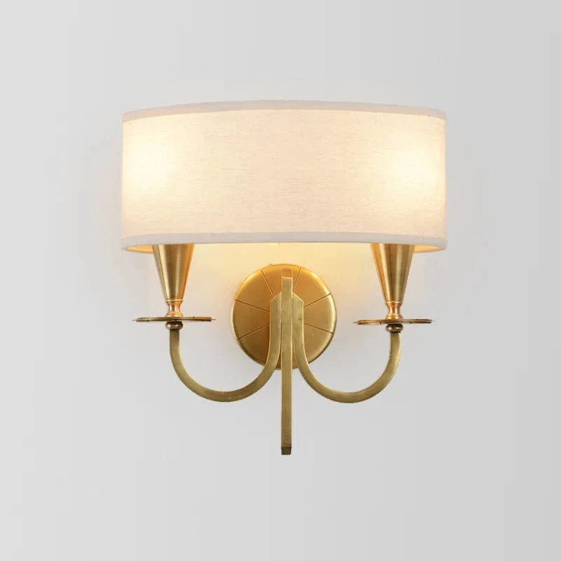 Applique murale en tissu style américain en cuivre | Marco Lucetti 2 têtes / Tout en cuivre