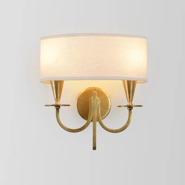 Applique murale en tissu style américain en cuivre | Marco Lucetti 2 têtes / Tout en cuivre