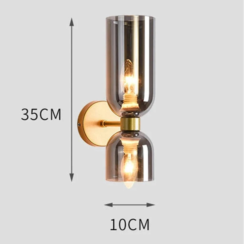 Applique murale en verre contemporaine | Marco Lucetti A Or 10x35cm / Blanc chaud (2700-3500K)