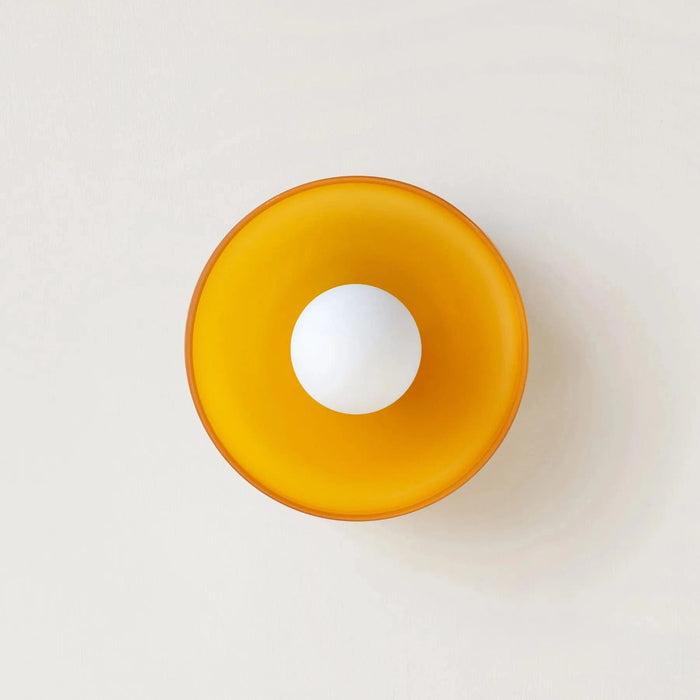 Applique murale en verre italien aux couleurs vives | Marco Lucetti Orange / Petit diamètre 25cm / Lumière blanche 6000k