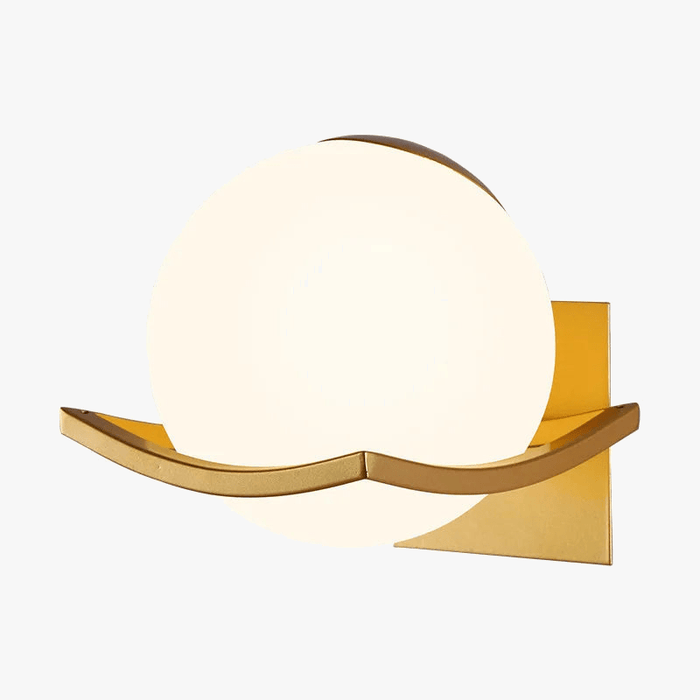 Applique murale en verre laiteux doré | Marco Lucetti