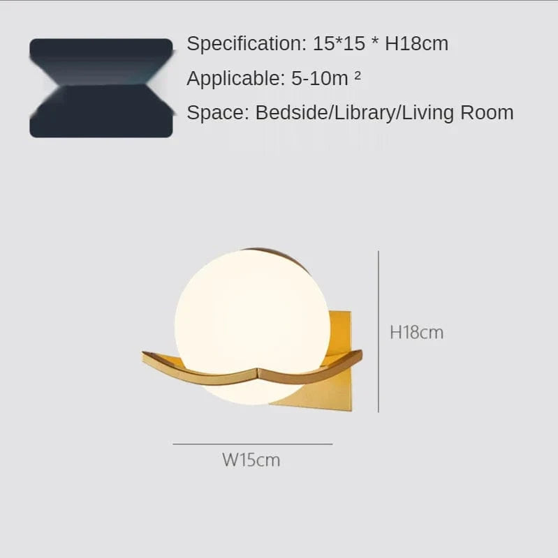 Applique murale en verre laiteux doré | Marco Lucetti Or / Sans ampoule