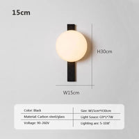 Applique murale en verre moderne noire pour un éclairage élégant | Marco Lucetti WL023L006 15cm / Blanc froid